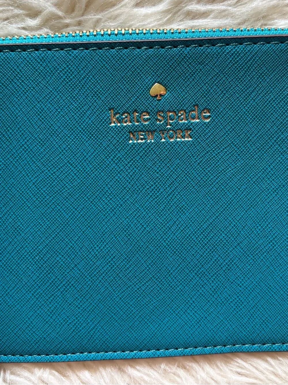 KATE SPADE NEW YORK Wristlet Wallet Clutch Teal Leather Fresh Air New w/out Tags